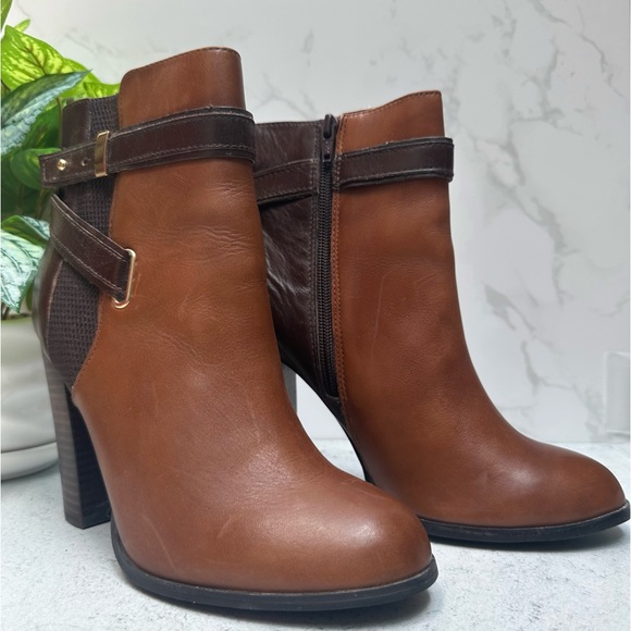 ALDO Brown ankle leather booties 8.5 - Picture 2 of 5